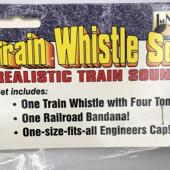 VTG Trophy Music Co. Train Whistle Cap Bandana Conductor SET Dress Up Costume - Picture 3 of 12